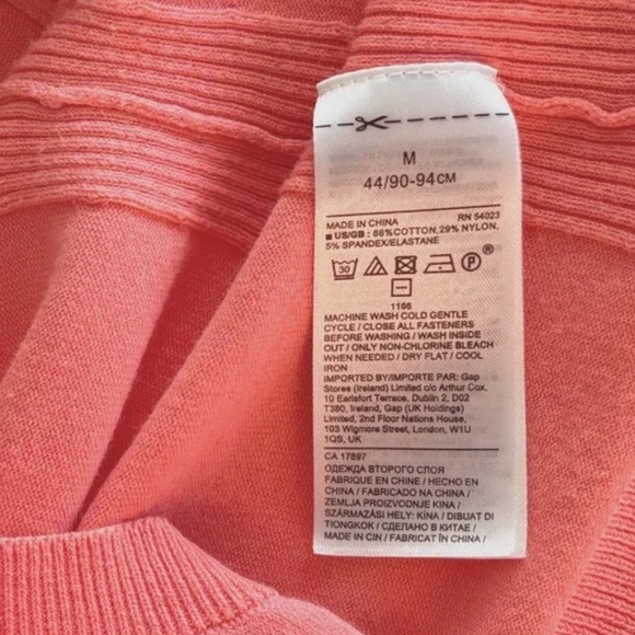 Banana Republic Stretch Cotton 2-piece Sweater Set - Coral Peach Size M - Picture 8 of 8